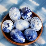 diy marbled indigo easter eggs